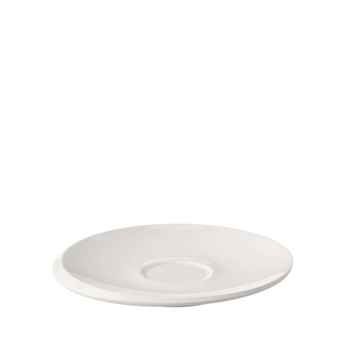 Villeroy und Boch - NewMoon Kaffeeuntertasse, dekorative, formschöne Untertasse aus Premium Porzellan, spülmaschinengeeignet, weiß, 17 cm