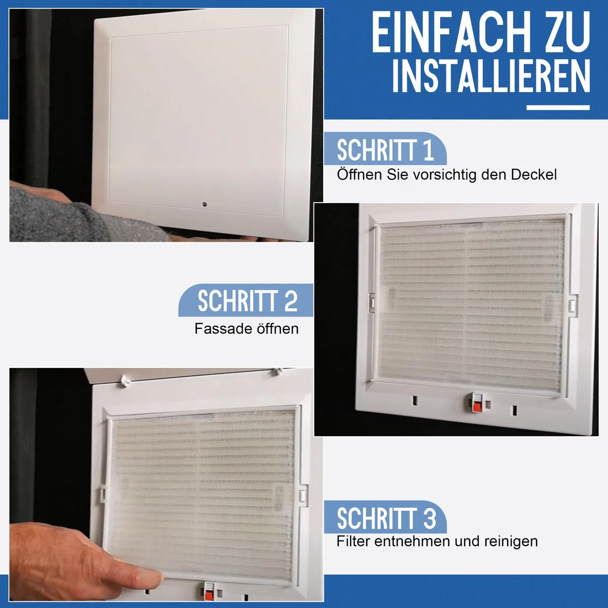 Enhon 2 Stück ErsatzLuftfilter Kompatibel mit Helios Badlüfter, Hohe Filterleistung Gegen Staub und Pollen, Kompatibel mit ELS Gebläseeinheit, Spülmaschinenfest, Easy Install