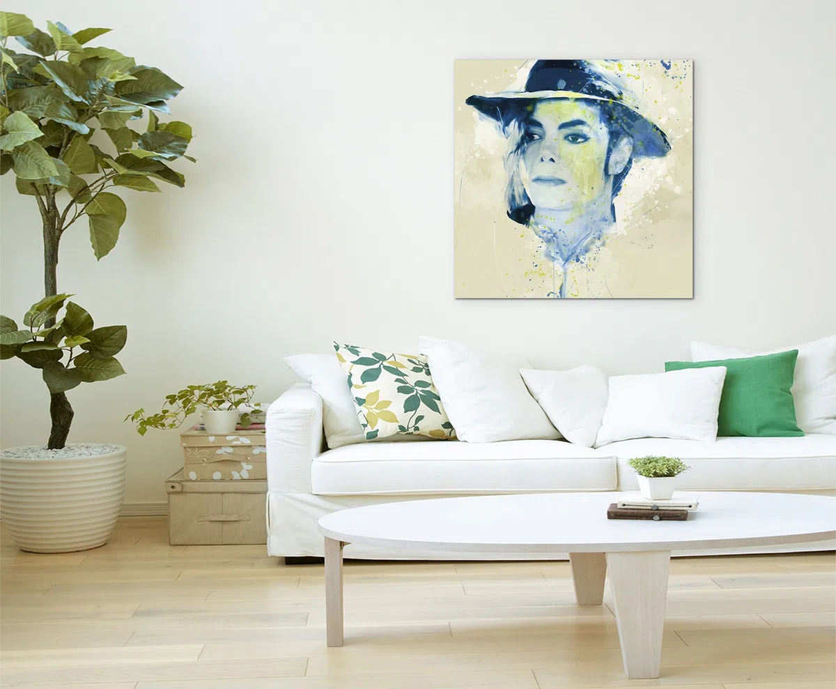Michael Jackson I Aqua 60x60cm - Splash Art Paul Sinus Wandbild auf Leinwand - Malerei, Kunstbild, Aquarell, Fineartprint