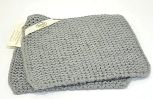 Solwang Topflappen gestrickt Grau medium stahlgrau