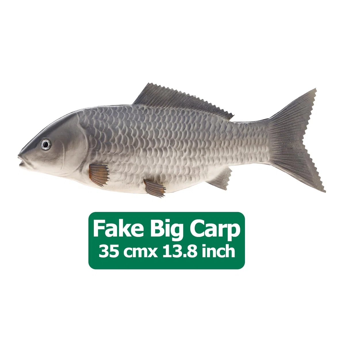 Gresorth 35 cm Fälschung Karpfen Dekoration Künstlich Fisch Lebensecht Tier Spielzeug Zuhause Küche Restaurant Christmas - Grau