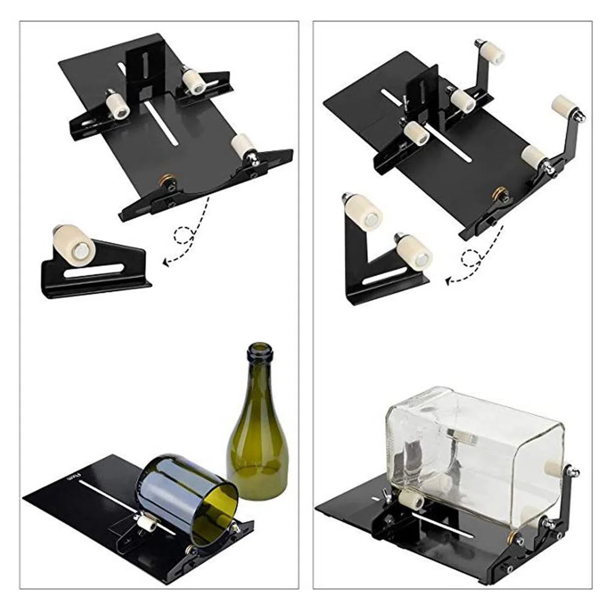 Glasflaschenschneider Quadratische & Runde Flaschenschneidemaschine Weinflaschenschneider-Kit für DIY
