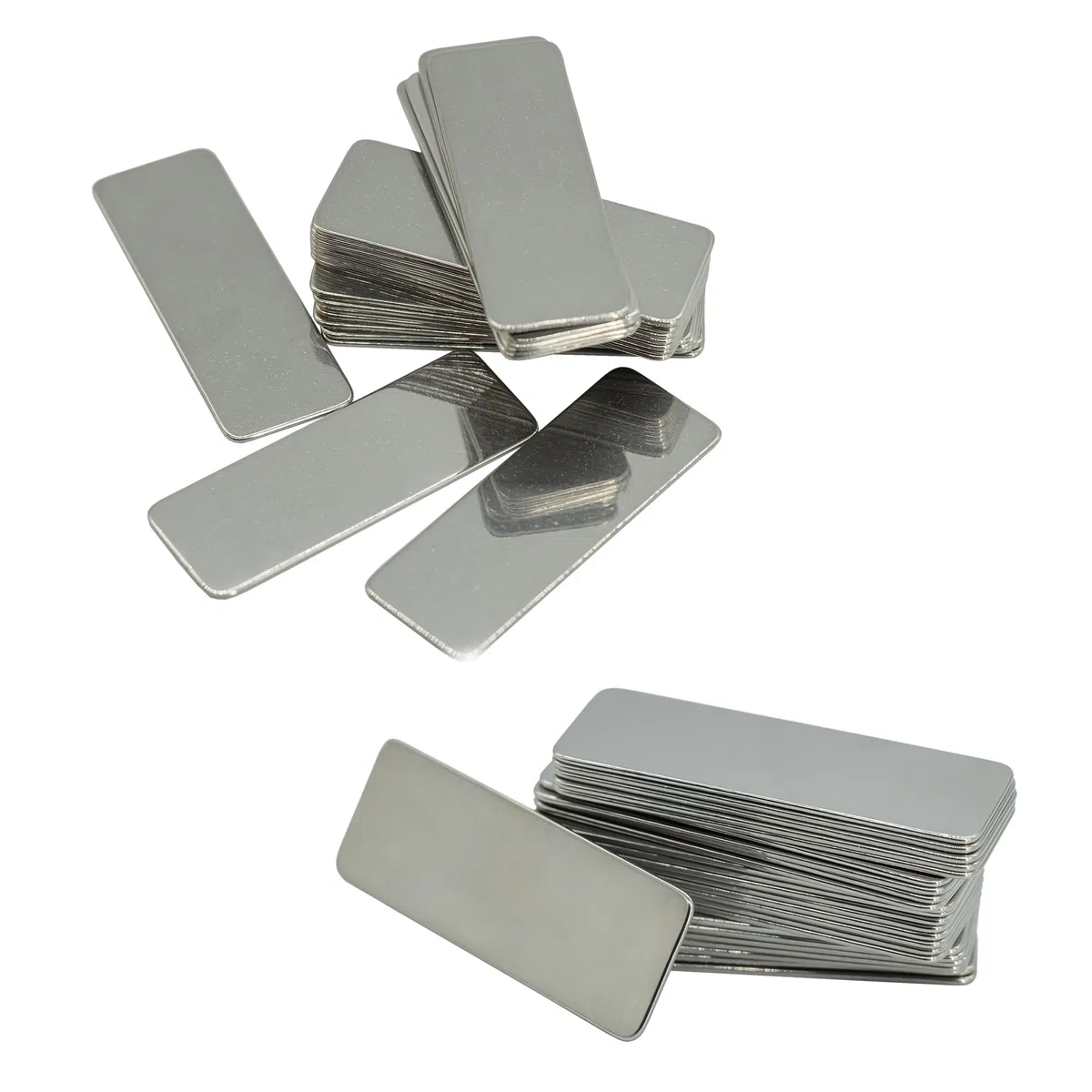 304 Edelstahl Gravur Blanko Anhänger Rechteck Stempel Blanko Metall Schilder zum Gravieren 25er Pack 5 x 1,8 cm
