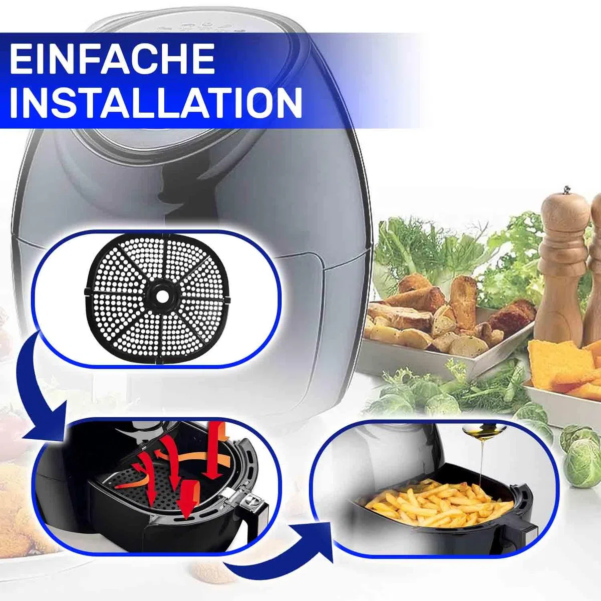 MONTERAL Gitterrost für Behälter der Digitalen Heißluftfritteuse 4618 Hat den Originalcode AS00005363 für Ariete Airy Fryer - Garantie 10 Jahre