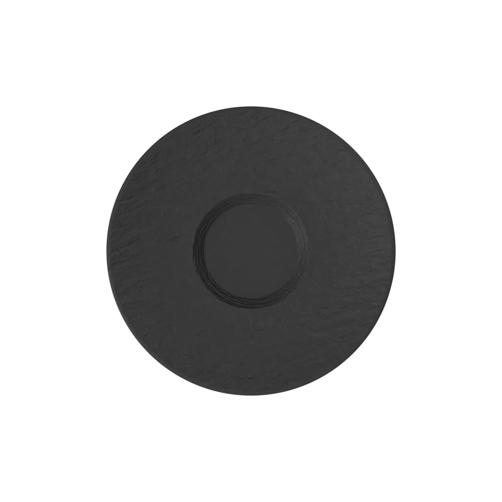 Villeroy und Boch Manufacture Rock Milchkaffee-Untertasse, 17,3 cm, Premium Porzellan, Schwarz