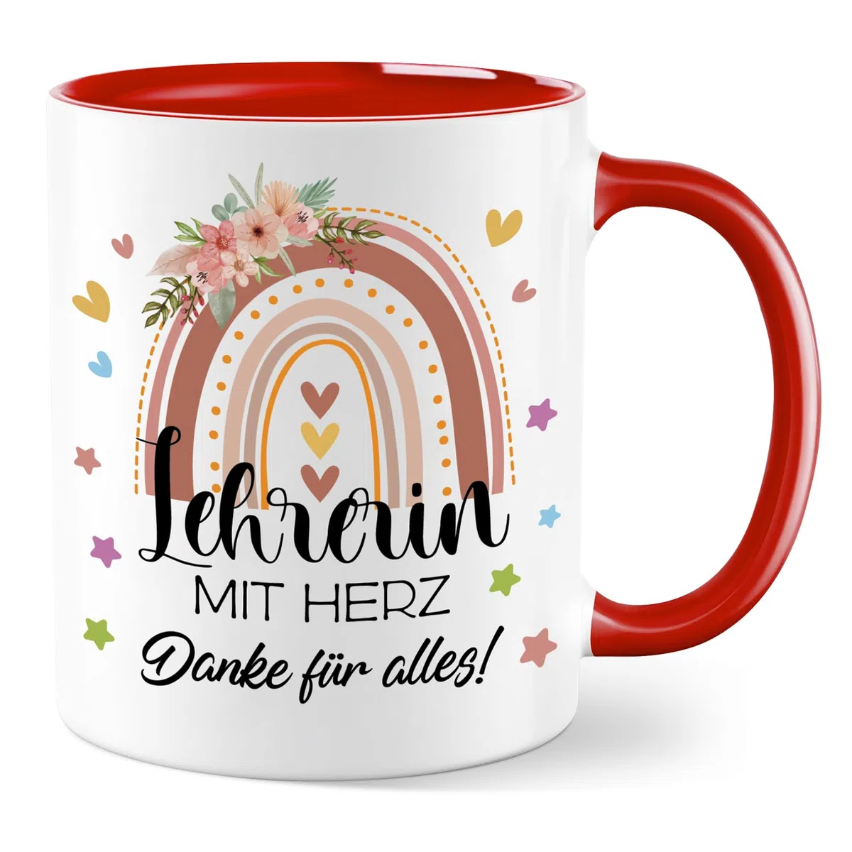 Lehrerin Geschenk Tasse, Tasse Lehrerin, Abschiedsgeschenk Lehrerin, Dankeschön Geschenke Kaffeetasse - Lehrerin mit Herz, Danke für alles!