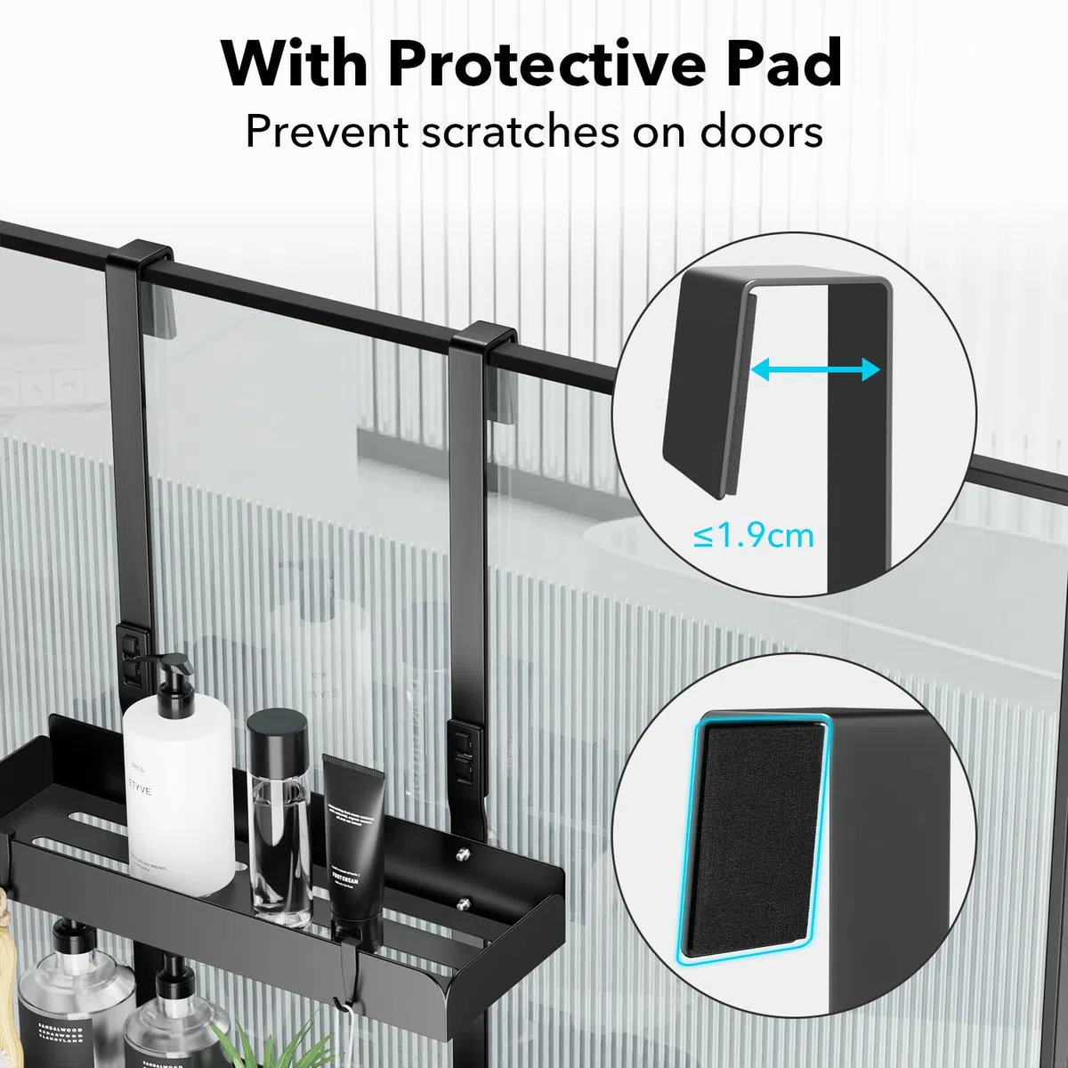 pickpiff Duschregal Ohne Bohren Duschablage Zum Hängen Badezimmer Organizer Shampoo Halterung Dusche Duschkorb Halterung Shower Shelf Mit 4 Haken Edelstahl 55.5x31.5x10.5 cm