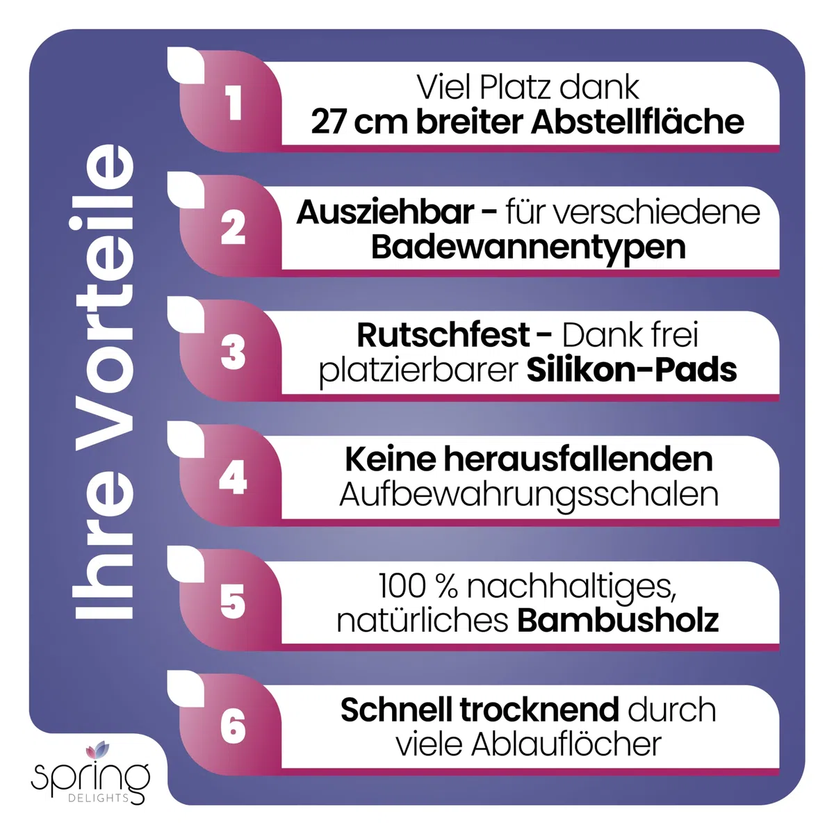 Badewannen-Set: Luxus Bambus Badewannenablage & Ergonomisches Badewannenkissen - Weinglashalter, Tablethalter, Handyhalter & Extra Große Saugnäpfe - Dein Ultimatives Spa-Erlebnis