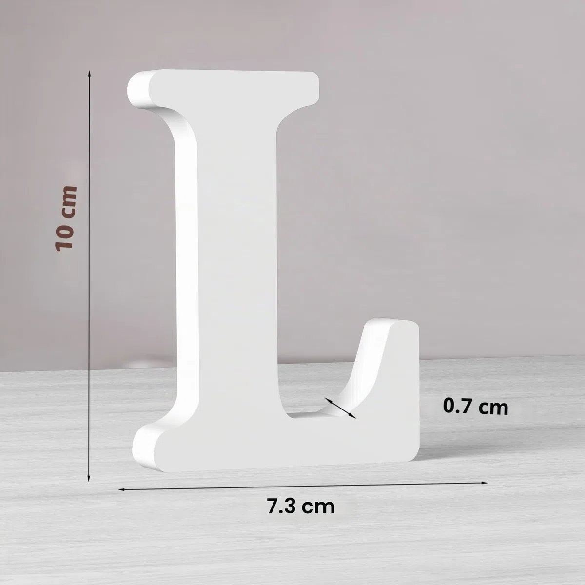 Weiße Holzbuchstaben 25 cm - Unbearbeitete Holzbuchstaben für Wanddekoration - Dekorative Stehbuchstaben - Große Buchstaben für Wanddekoration für Feierprojekte zu Hause (L)