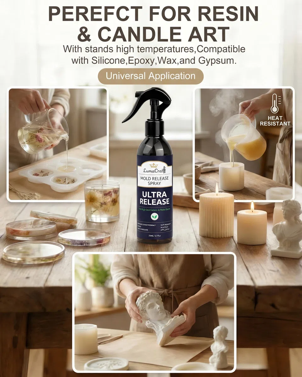 LumaCraft Silicone Trennmittel Spray für Silikonformen, professionell für Guss & Skulptur, schnelltrocknender Feinsprühnebel, wasserlöslich, rückstandsfrei, geruchsneutral 250ML