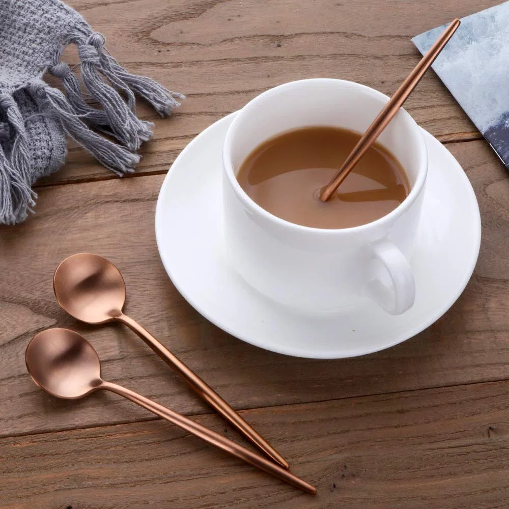Kaffeelöffel Edelstahl Teelöffel, Mini Kuchen Löffel Espressolöffel Set12CM /4.8 Inches von 10 Roségold