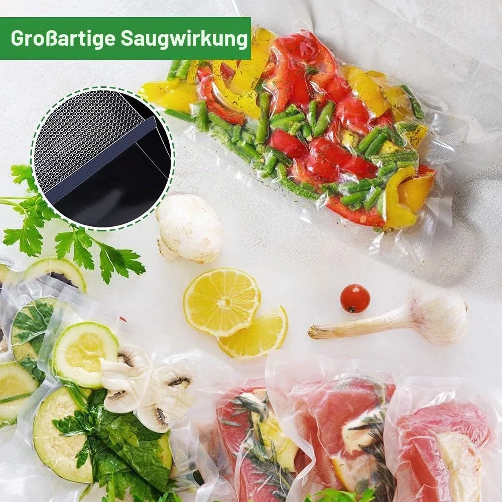 Accenter Vakuumierbeutel 20x30cm/100 Beutel 210 Microns Profi Vakuumierfolie für Vakuumierer & Lebensmittel Vakuumiergerät, BPA-frei, Sehr Stark, Kochfest, Sous Vide geeignet, Wiederverwendbar