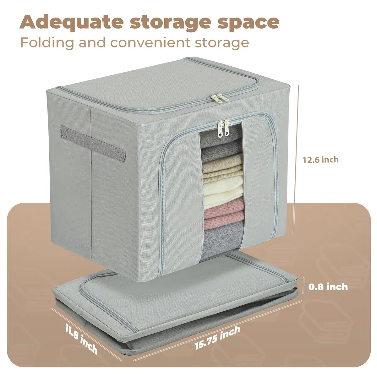 Aufbewahrungsbox mit Deckel, 3 (40L)Stück Kleideraufbewahrung & Organisation, Aufbewahrungstasche Schrank Organizer, Faltbar Umzugskartons Kleiderschrank mit Griff Boxen Aufbewahrung, 40*30*32cm