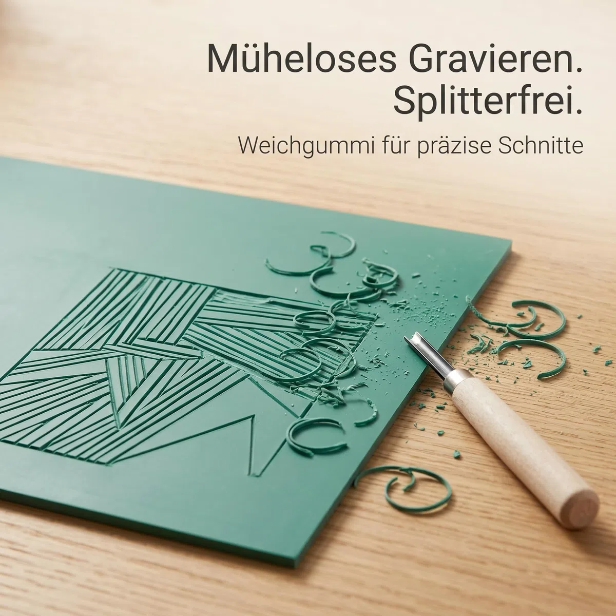 6 Stück A4 Weichgummi Linoldruck Platte zum Gravieren, 21 x 30 cm Linolschnitt Werkzeug, Stempelgummi, Grün Linolschnitt Set für Bastel und Druckprojekte