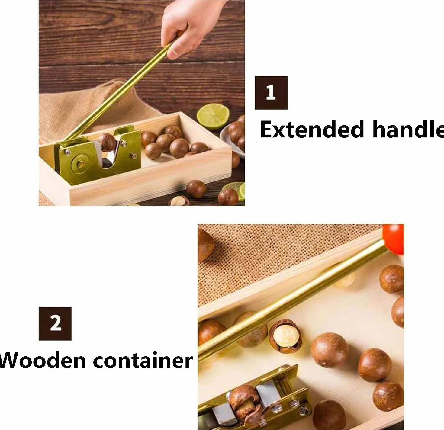 Nussknacker Walnussknacker,Nut-Cracker mit Hebel-Funktion grönverstellbar öffnet mühelos hartschalige Nüsse Für Haselnüsse, Paranüsse, Mandeln, Pekannüsse