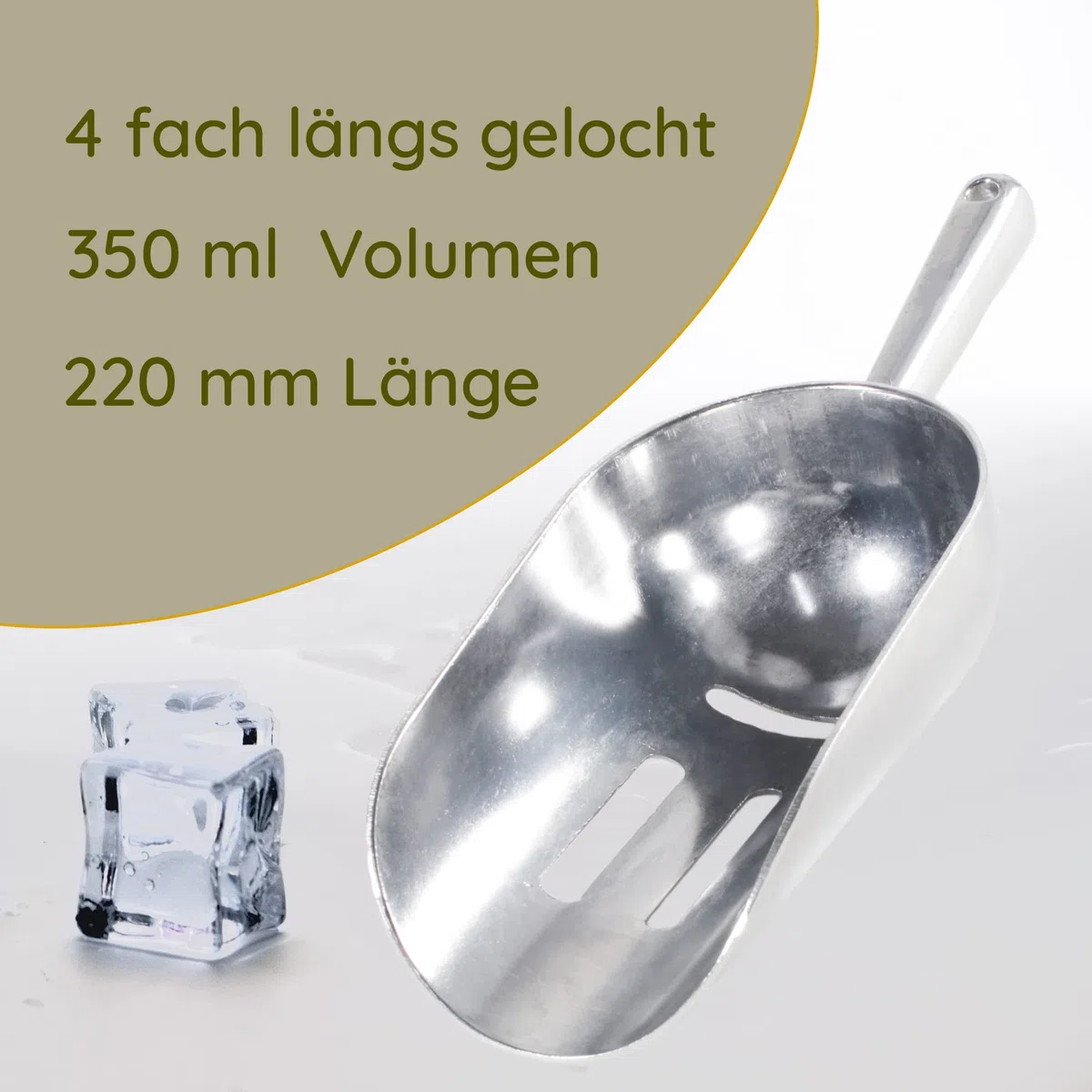 Kerafactum Eisschaufel Eiswürfel Eis Schaufel Eisportionierer perfekt für Eismaschine Eiswürfelbereiter und crushed Eiswürfel Messlöffel Dosierhilfe Slushie Ice Cocktail Eiskühler geschlitzt