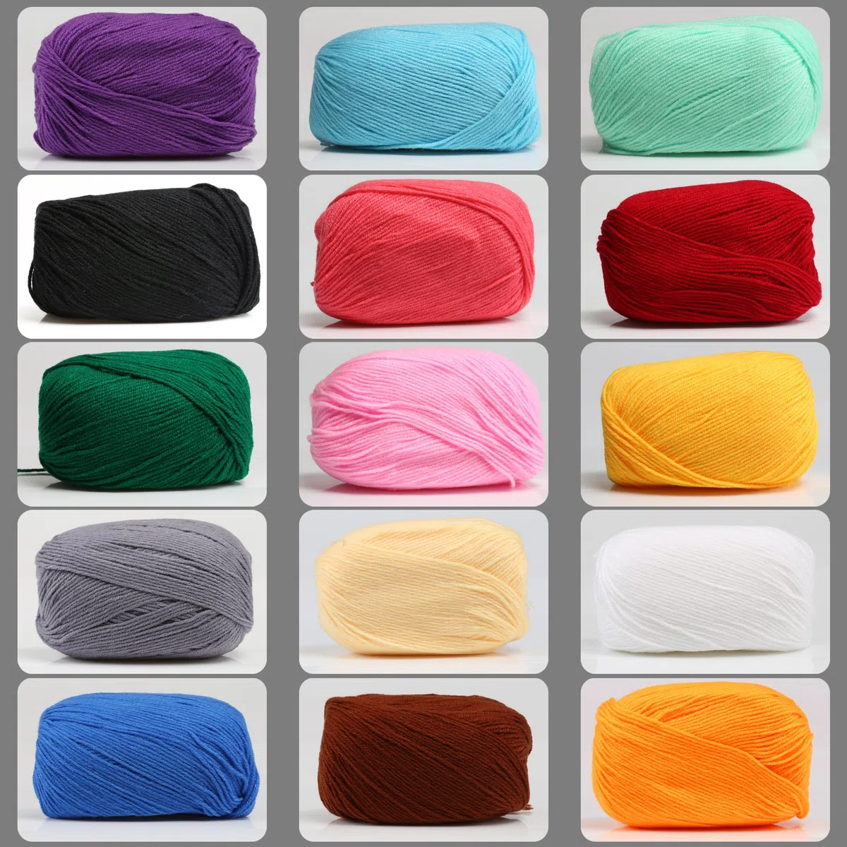LIHAO 750g Wolle zum Häkeln 15x50g Handstrickgarn Häkelgarn Acryl für Stricken und Kunsthandwerk - 15 Farben