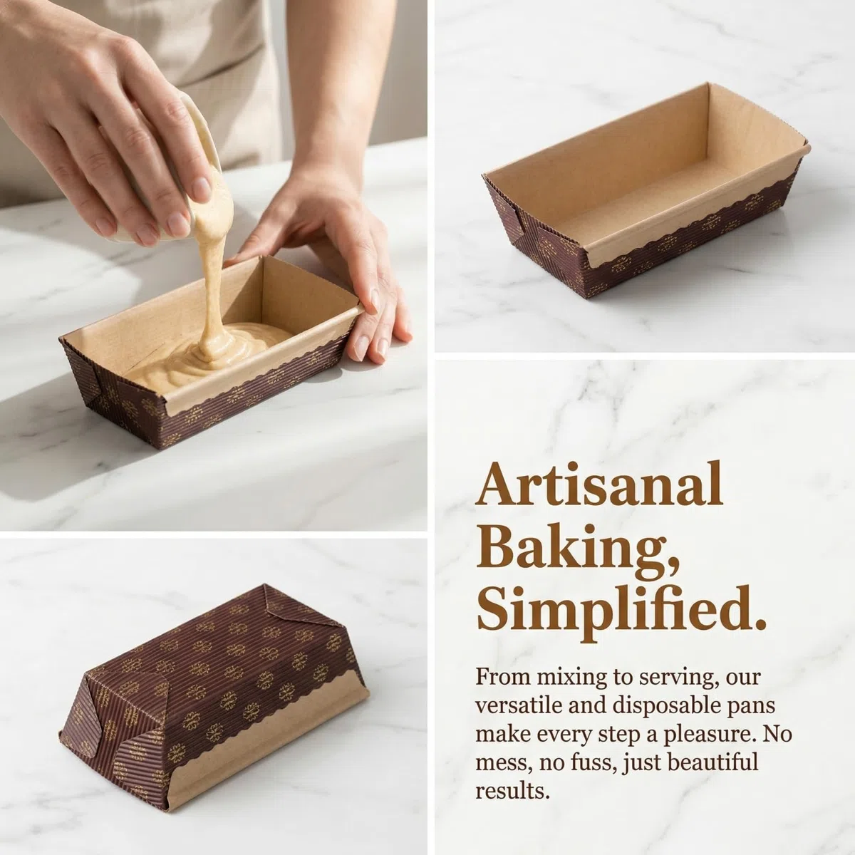 PRETYZOOM 20 Stück Papier Backform Kastenform Rechteckig & Stabil - Einweg Brotbackform für Backofen, Brot, Toastbrot & Schnellbrot - Hitzebeständig, Fettbeständig & Stapelbar - 15 x 6,5 x 5 cm