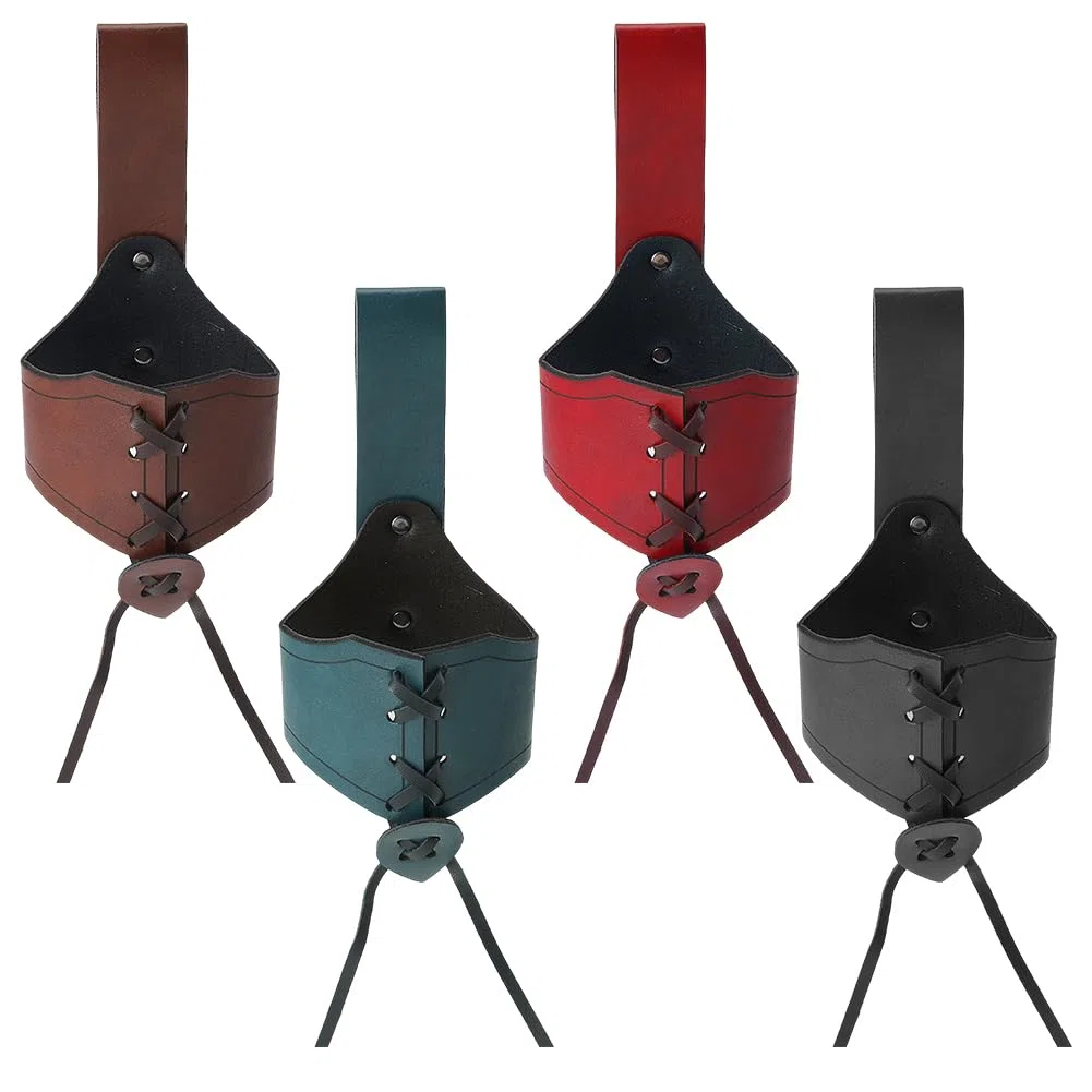 4 Stück Mittelalterlicher Wikinger Gürtel 4 Farben Verstellbar PU Leder Horn Halterung Trinkhorn Halter Für Erwachsene Männer Cosplay LARP Bühne Theater Kostüm