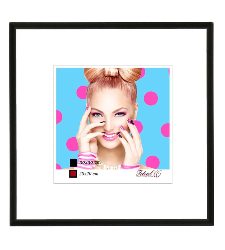 Bilderrahmen Kunststoff Lifestyle Foto Rahmen Collage Wanddeko Poster Photo Style: Farbe: Schwarz | Format: 50x50
