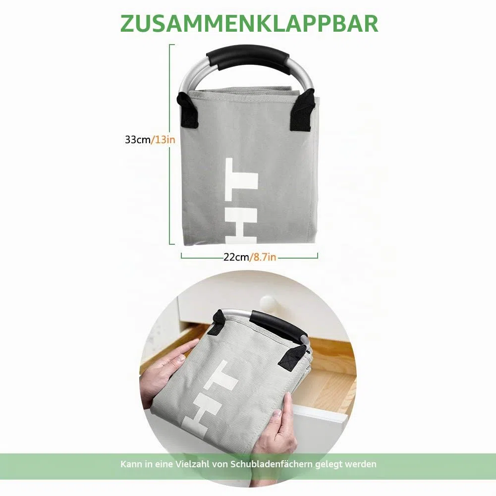 Wäschesortierer 3 Fächer, Faltbarer Wäschekorb Sortierer, Hell Dunkel Wäschesammler, 3 Fach Braun Kinderzimmer Kinder Baby Wäschebox, Wäschesack Wäschetasche Stoff Groß, 90L, 60×32×49cm, Grau
