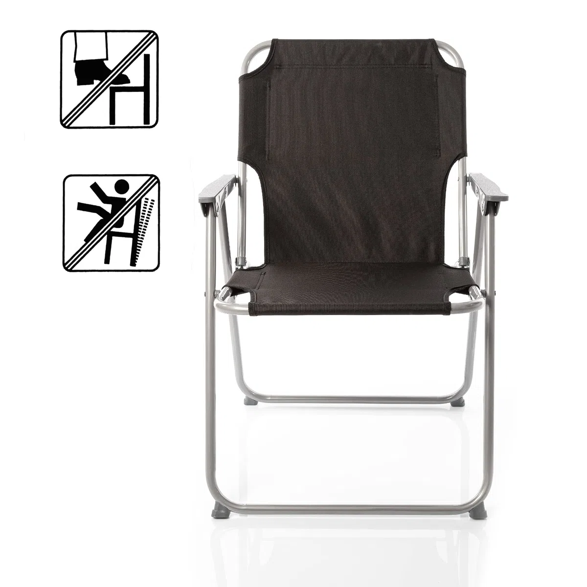 BigDean Klappstuhl Schwarz Campingstuhl Faltstuhl Angelstuhl robust klappbar bis 120kg