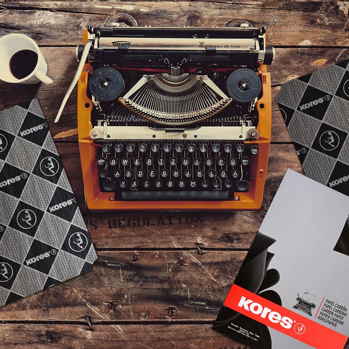 Kores KD78492 Kohlepapier Carbon A4 100 Blatt, schwarz