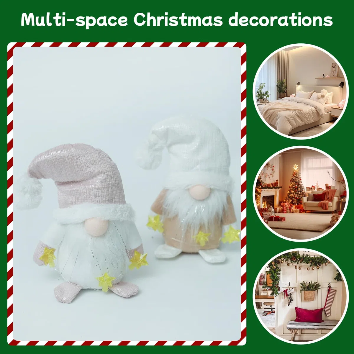 Wichtel Leuchtend 2er Set, LED Deko Figur 22cm, Tomte Batterie | Skandinavische Ambiente-Beleuchtung für Garten, Balkon & Innen. Kabellos & ganzjährig. Hinweis: Batterien nicht enthalten.
