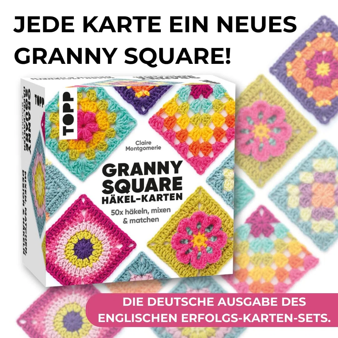 Granny Square Häkel-Karten (Deutsche Ausgabe). 50x häkeln, mixen und matchen. Mit Häkelschrift und Foto zu jedem Granny Square und praktischem So-geht's-Booklet, Yellow