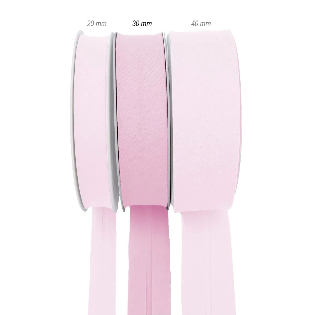 TEXTEX = 30 mm Breites Schrägband. 50% Baumwolle und 50% Polyester. Stück von 10m - (Rosa)