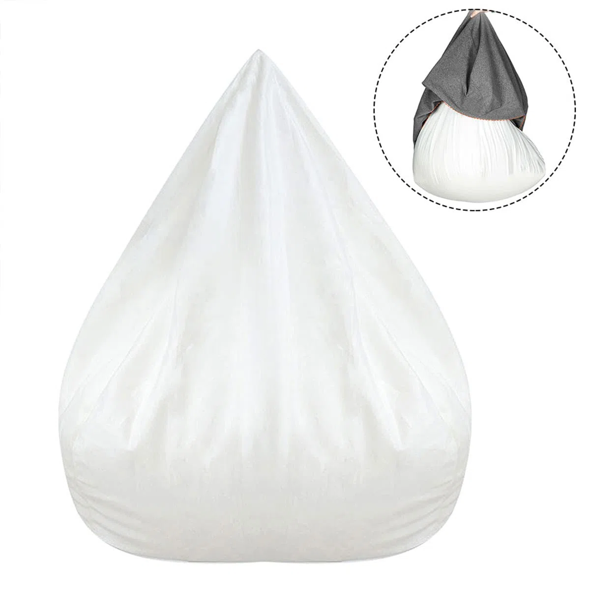 Sitzsack-Innenfutter für Sitzsack, Stuhl, faules Sofa, einfache Reinigung, herausnehmbarer Ersatzstrumpf mit Reißverschluss, kein Füllstoff für Wohnzimmer, Schlafzimmer, Spielzimmer, 100 x