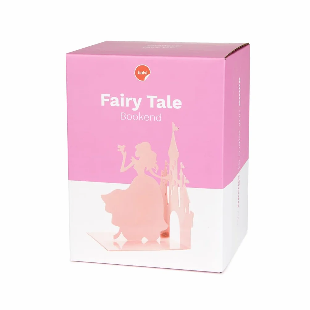 Balvi Buchstütze Fairy Tale Farbe Rosa Eine Prinzessin und Ihr Schloss Metall