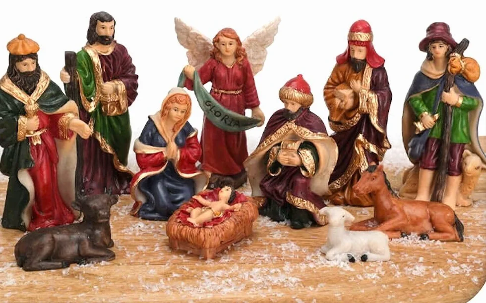 zeitzone Wunderschöne Krippenfiguren Set Handbemalt Weihnachten 11 teilig