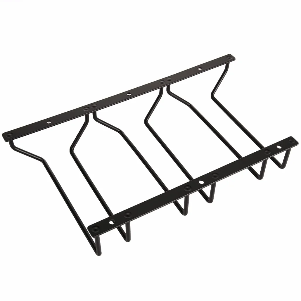 Weinglasregal zum Aufhängen, für Bar, Esszimmer, 3 Reihen, 18 cm, Schwarz
