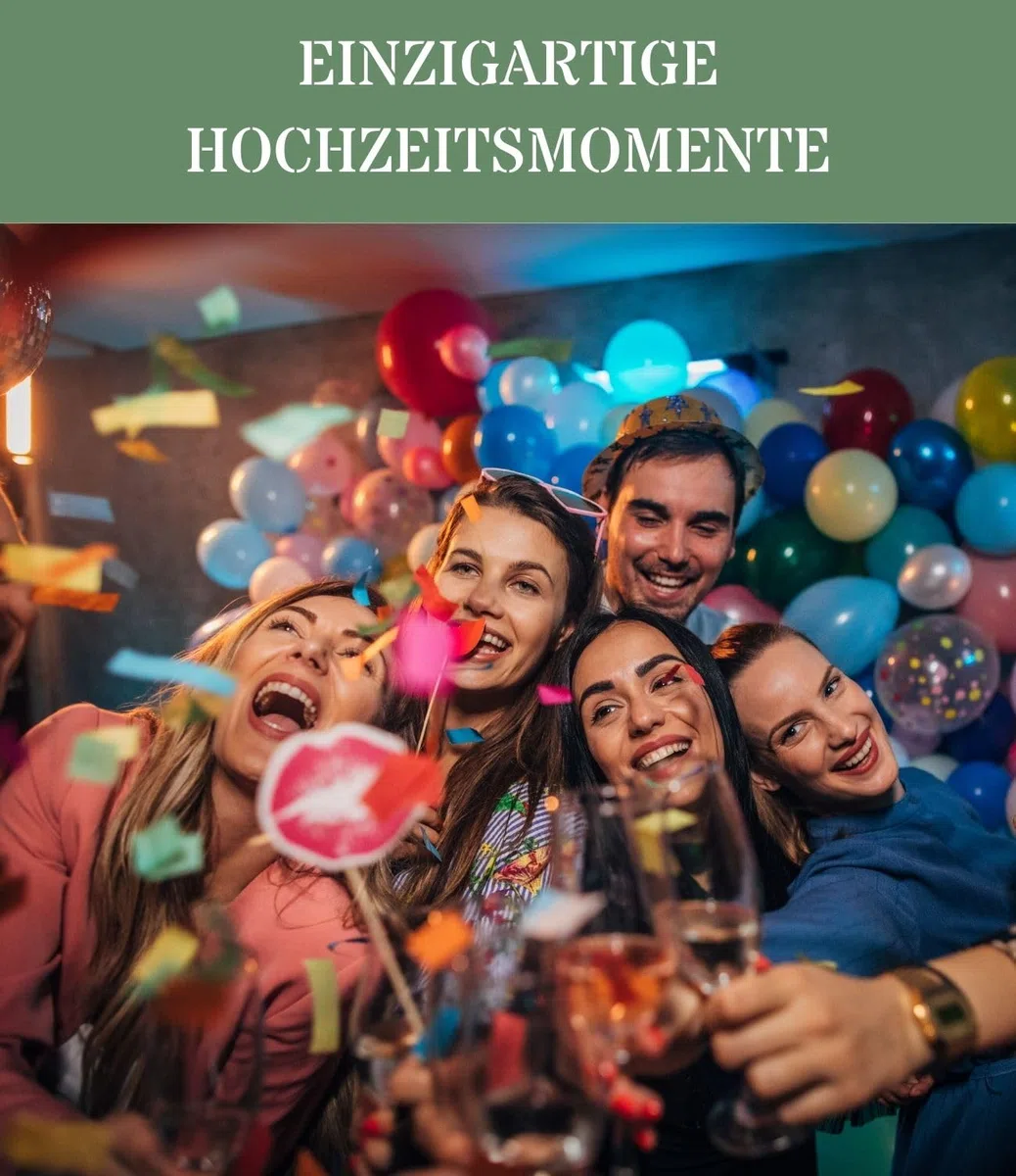 Fotobox Accessoires für Hochzeit -37-teiliges Premium Foto-Set für unvergessliche Hochzeitsbilder – Lustige Requisiten für Photo Booth Party Zubehör