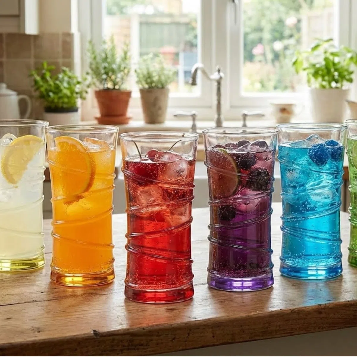 LAV Coral Set mit 6 farbigen Gläsern, 350 ml