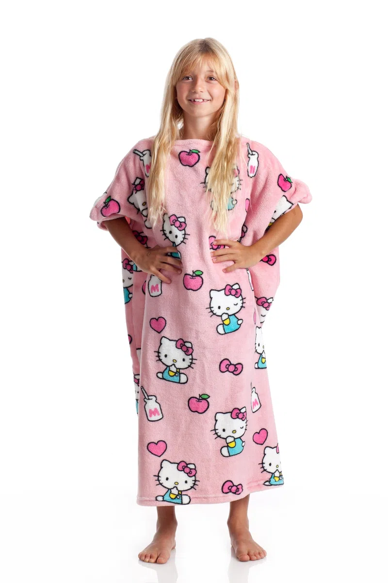 Kanguru Hoodie Kids, tragbare Decke mit Löchern für Hände und Arme, Blanket Hoodie, Geschenkidee für Kinder, 80x90cm Pink, Oversize