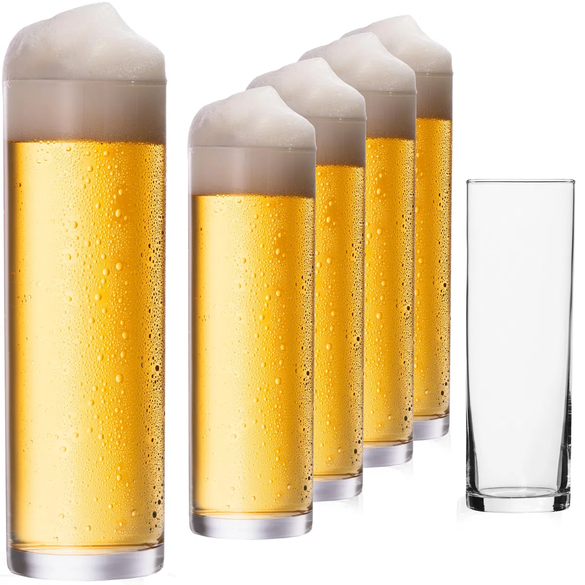 IMPERIAL Kölschgläser aus Glas Set 6-Teilig 200ml (max. 250ml) Kölschstangen 0,2L Bierstangen Bierglas Spülmaschinenfest