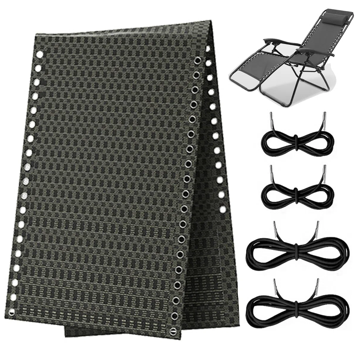 Liegestuhl Bezug Ersatz 160x43cm Mit Spannseil Set Gartenstuhl Bespannung Atmungsaktiv Für Relaxliege Outdoor Sonnenliege Stoff(Lattice,160 * 43cm)