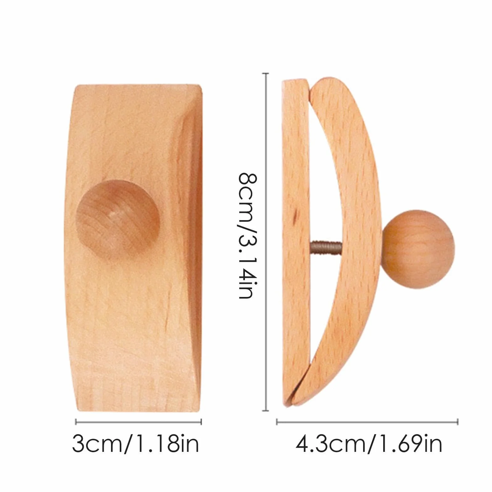 Teppichaufhänger – Wandhalterung, Stoff-Display, 4 Stück -Stepp-Clips | Naturholz-Aufhängung mit Metallgewindeknöpfen, Wandaufhänger für Wandteppiche, Teppiche, Handwerk und Dekorationen