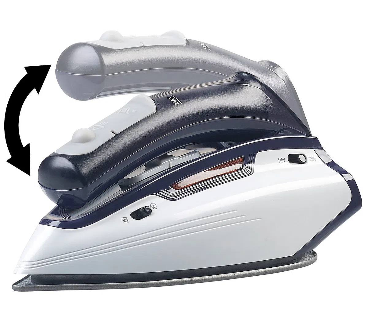 Sichler Haushaltsgeräte Reisedampfbügler: 2in1-Reise-Dampfbügeleisen mit klappbarem Griff, 1.150 W, 110/230 Volt (Reisedampfbügeleisen, Camping Bügeleisen, Mini)