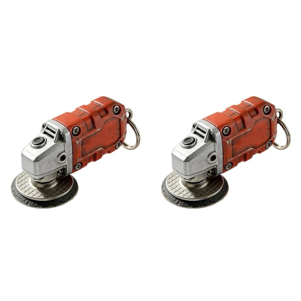 Mini-Multifunktions-Werkzeug-Schlüsselanhänger im Grinder-Design, kreative Grinder-Form Handtaschenanhänger, leichter 2-in-1 Schleifspielzeug-Schlüsselring, perfekt for Technikliebhaber-Orange*2