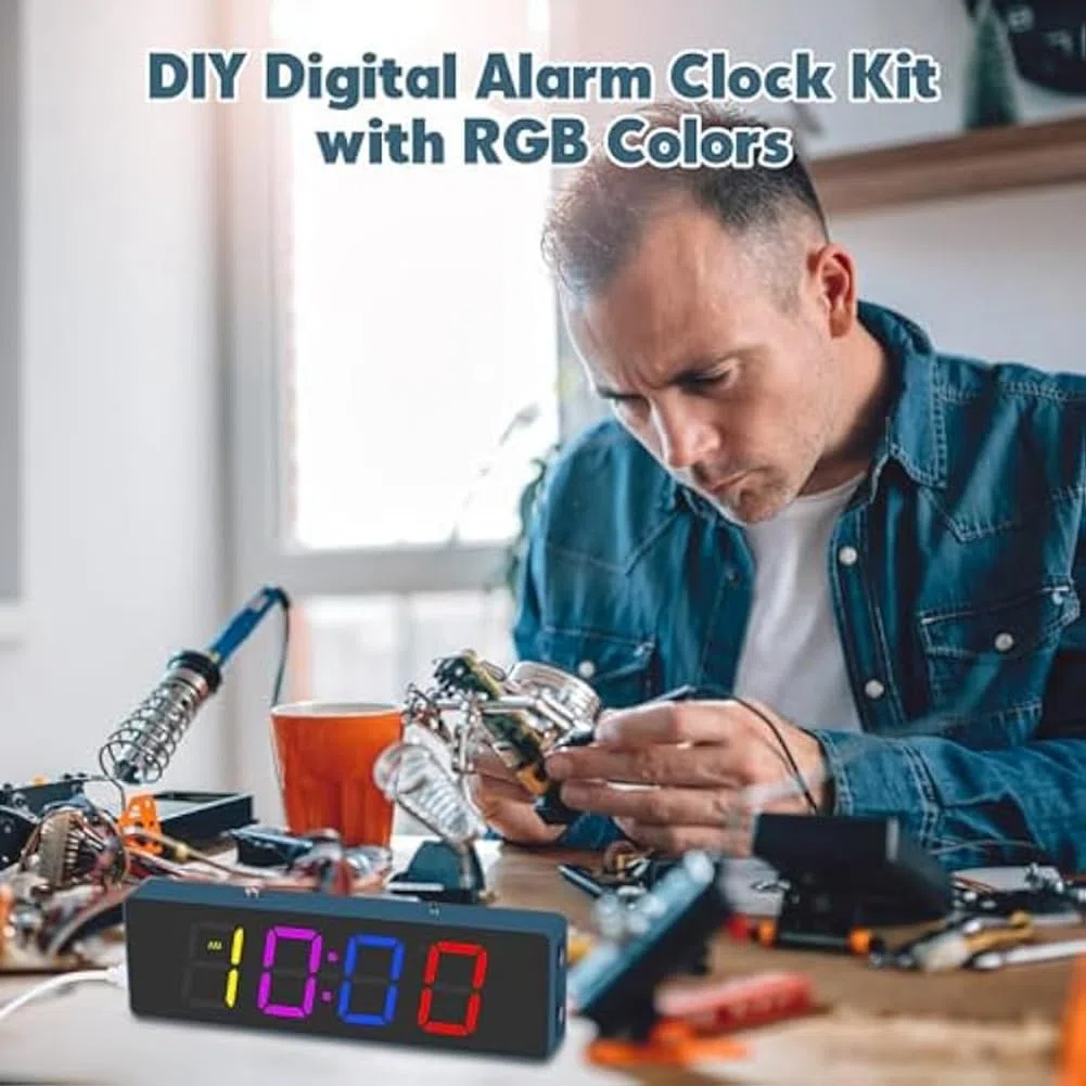 Löten Übungsset 4-Digitale-Digital- Bausatz mit RGB-Farbmodi, Display DIY-Uhr-Bausatz