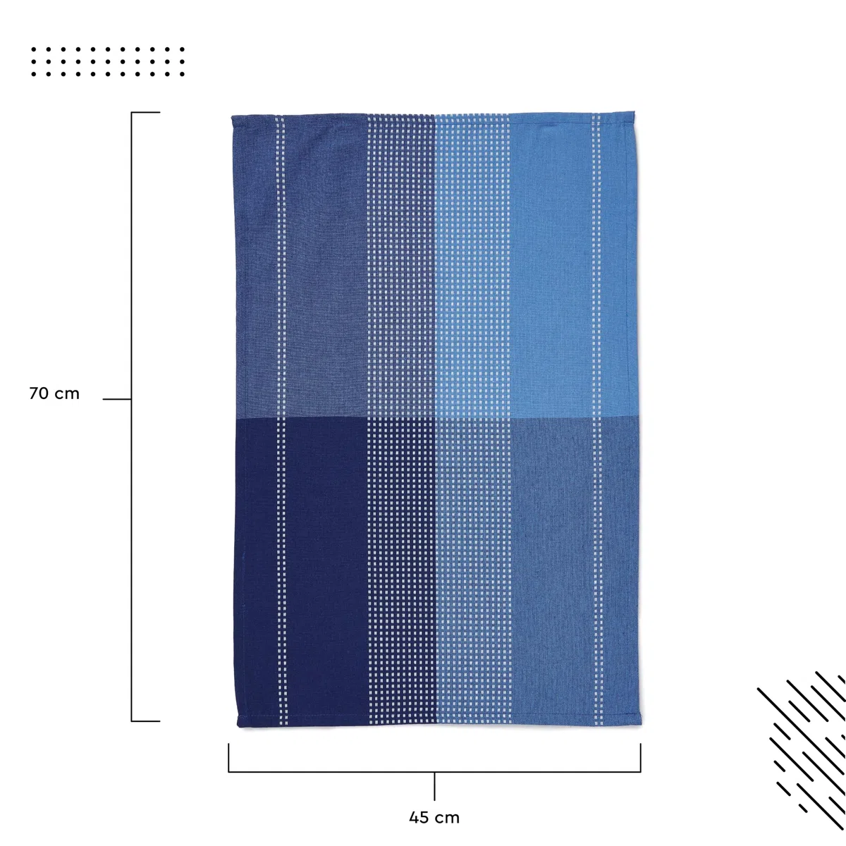 Encasa XO Baumwoll-Küchentuchset - Super saugfähige Geschirrtücher & Spültücher 70x45 cm zum Abwaschen, Geschirr Trocknen und Reinigen - 4er-Pack - Blau