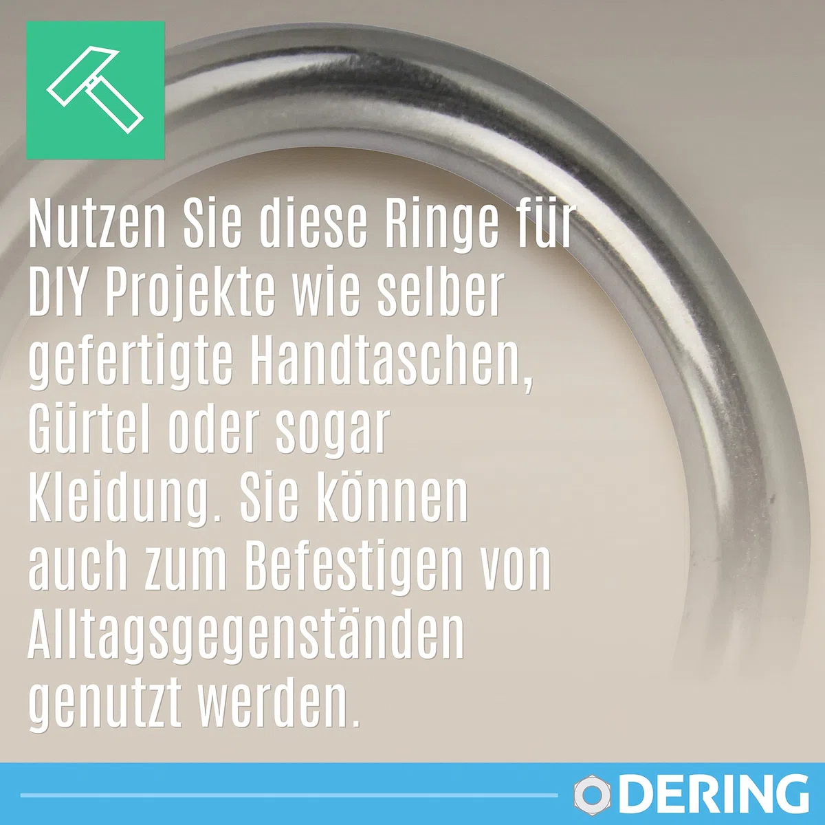 DERING Ring Edelstahl 12x70 mm 2 Stück Rundringe O-Ring Ringe für DIY-Zubehör