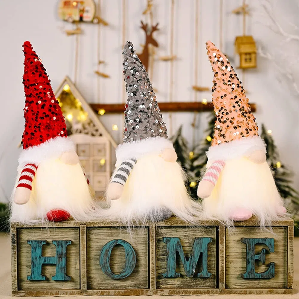 LED Weihnachtsdeko Innen Wichtel Beleuchtung, 3 Stück Weihnachten Deko Wichtel Weihnachtswichtel Figuren, Plüsch Weinachtsdekorationen Tisch Weihnachtsdeko Amerikanisch Christmas Wichtel Figuren