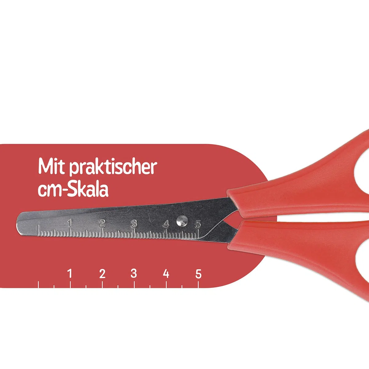 Westcott Kinderschere 32 Stück in Holzblock | Schere mit integrierter 5 cm Skala | Bastelschere 13 cm (5") ideal für Kinderhände | Sicherheit durch abgerundete Spitze | 112TidyC 00