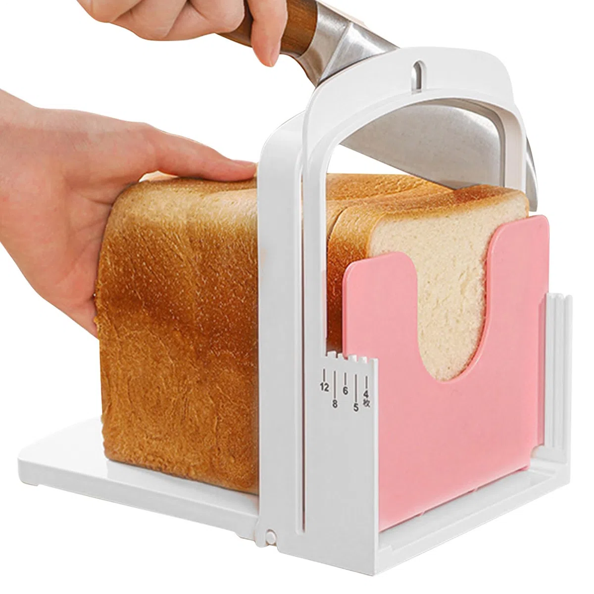 Brotschneider, ABS-Bagelschneider, Brotschneider, zusammenklappbar, manueller Handschneider, für Küche, Toastschneider, Backzubehör und Sandwich-Toastbraten