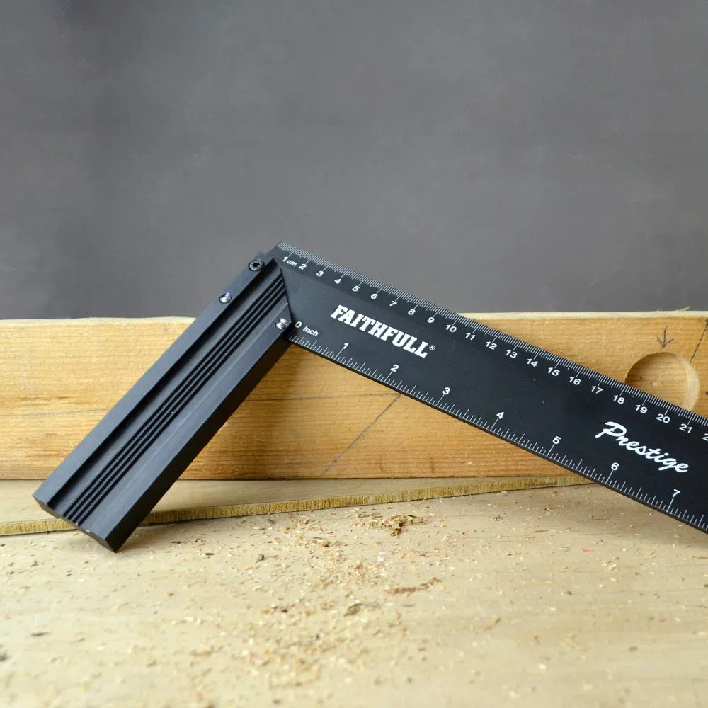 Faithfull Prestige Try Square Black Aluminium 300mm (12in)