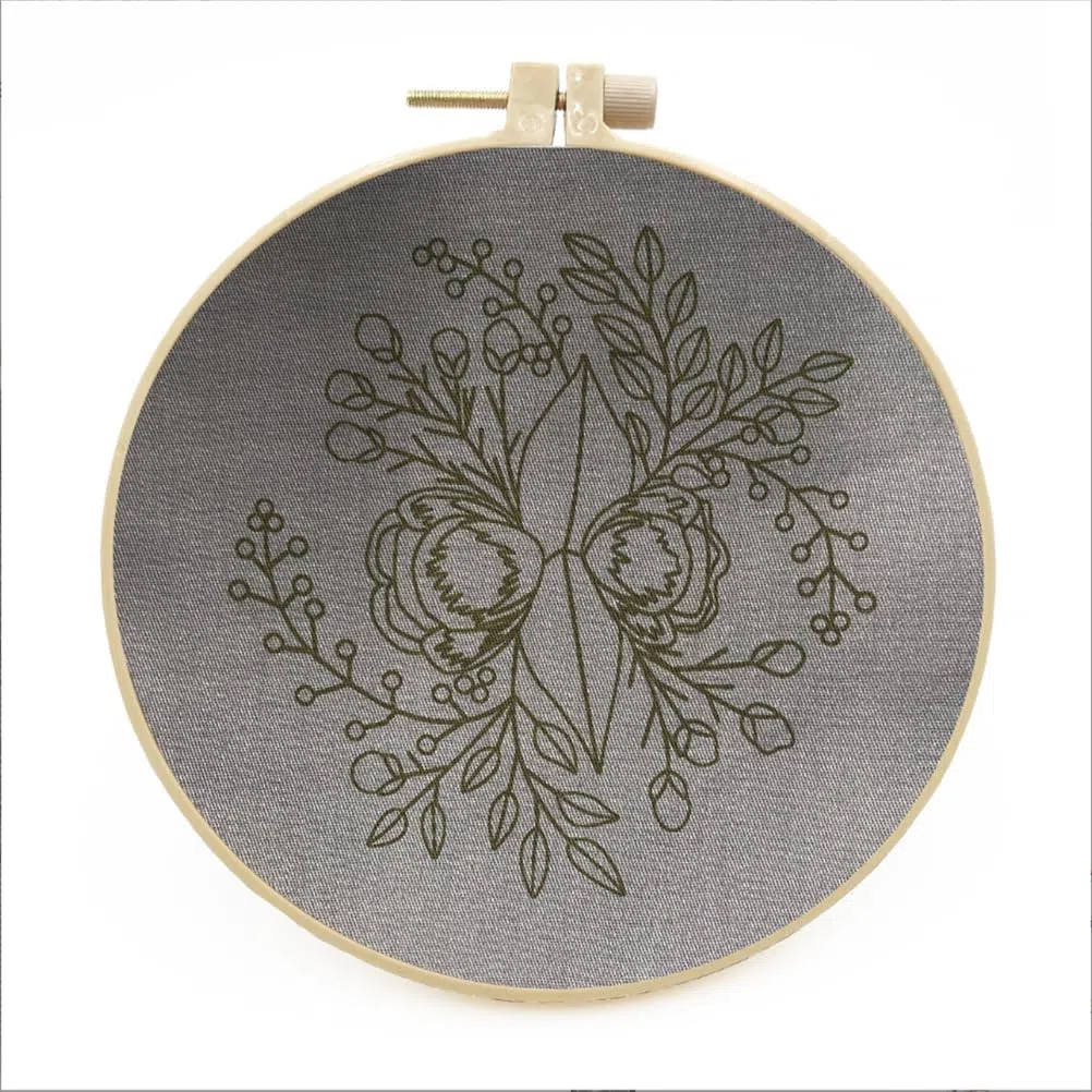 Meecaa 3-teiliges Quallen-Blumen-Stickset-Starter-Set, Handstickset, Muster-gedrucktes Kreuzstich-Set für Anfänger Erwachsene, mit Stickrahmen und Anleitung (Quallen)